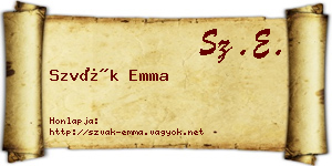Szvák Emma névjegykártya